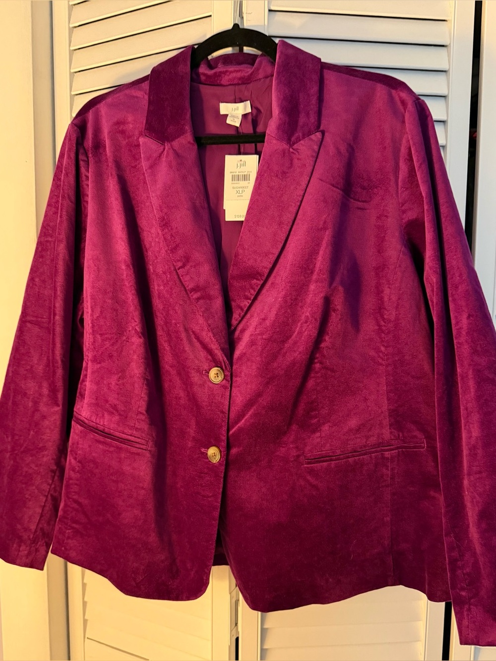 J.Jill NWT XLP Sugarbeet blazer velvet / velveteen